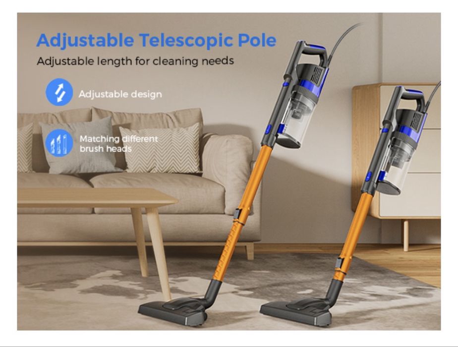 мощна вертикална  прахосмукачка VACTechPro 680W, 32Kpa,