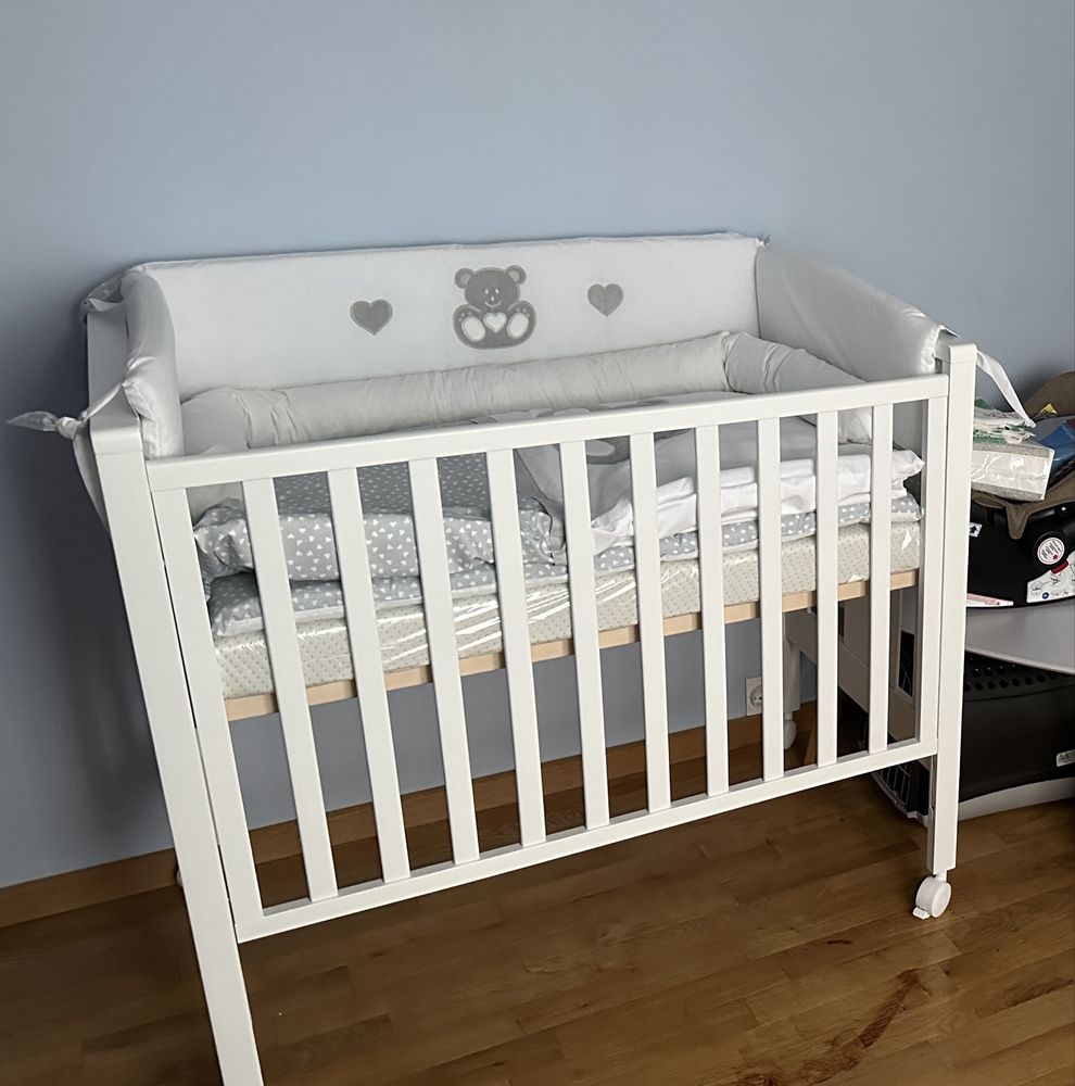 Patut co-sleeping din lemn de fag