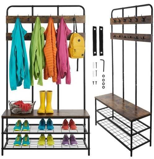 Стабилна закачалка за коридор със стелаж за обувки тип портманто