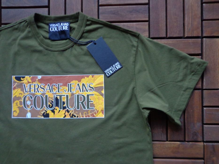 Мъжка тениска Versace Jeans Couture logo patch T-shirt Green