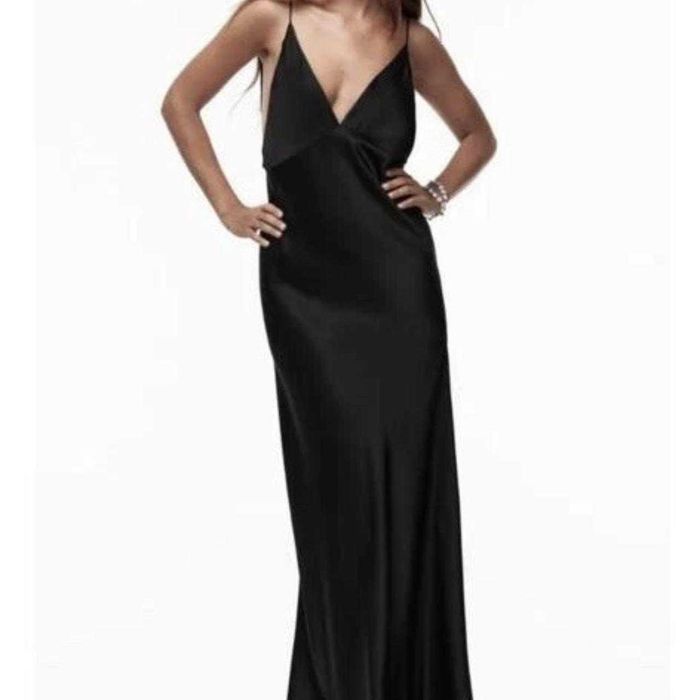 Zara rochie eleganta anniversary limit edition neagra lunga spate gol