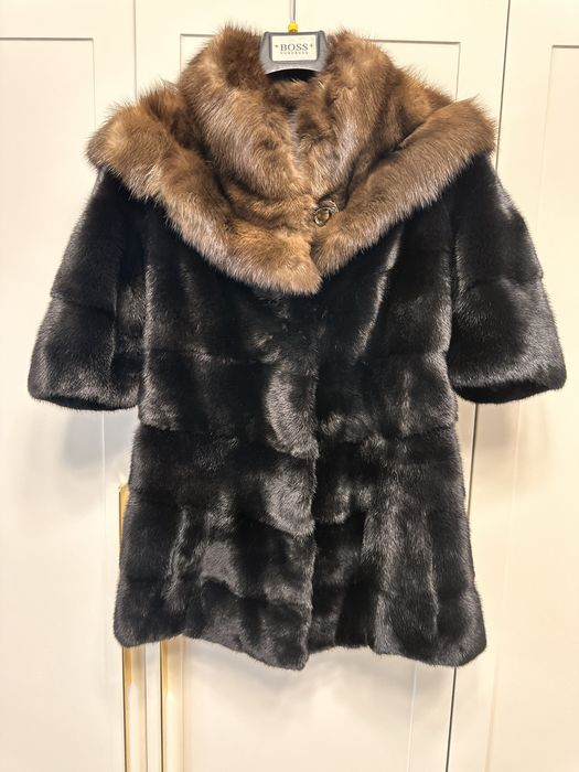 норковая шуба с соболем