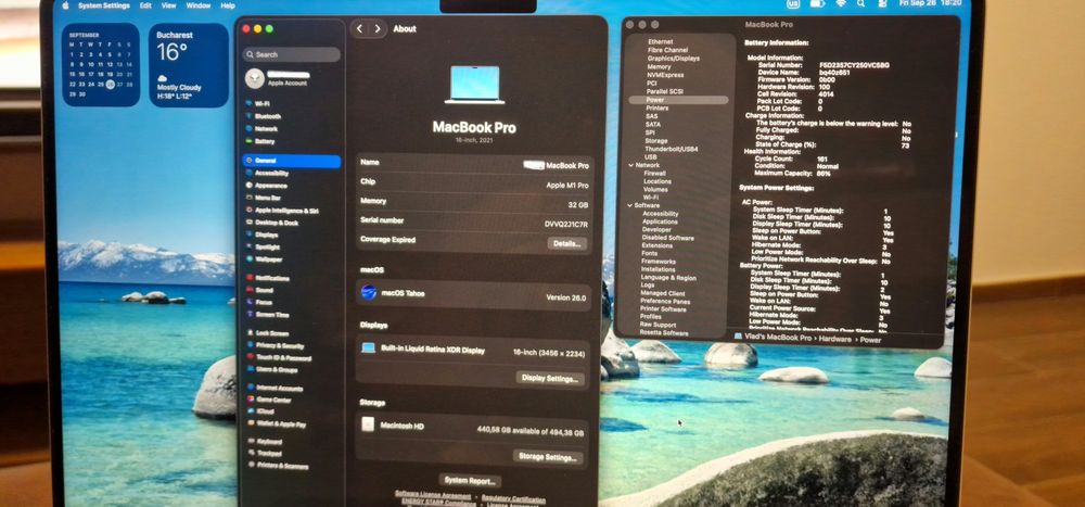 MacBook Pro M1, 16 inch, 32 GB RAM, 512 Storage