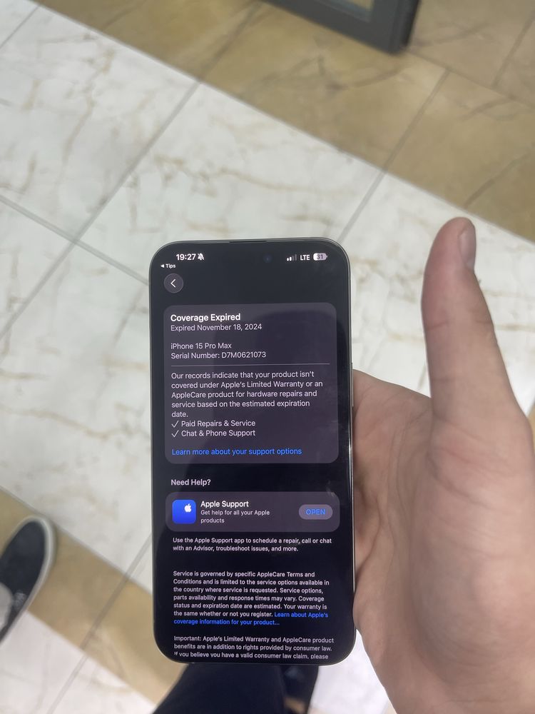 Iphone 15 pro max 256 950$ kelishamiza 89%