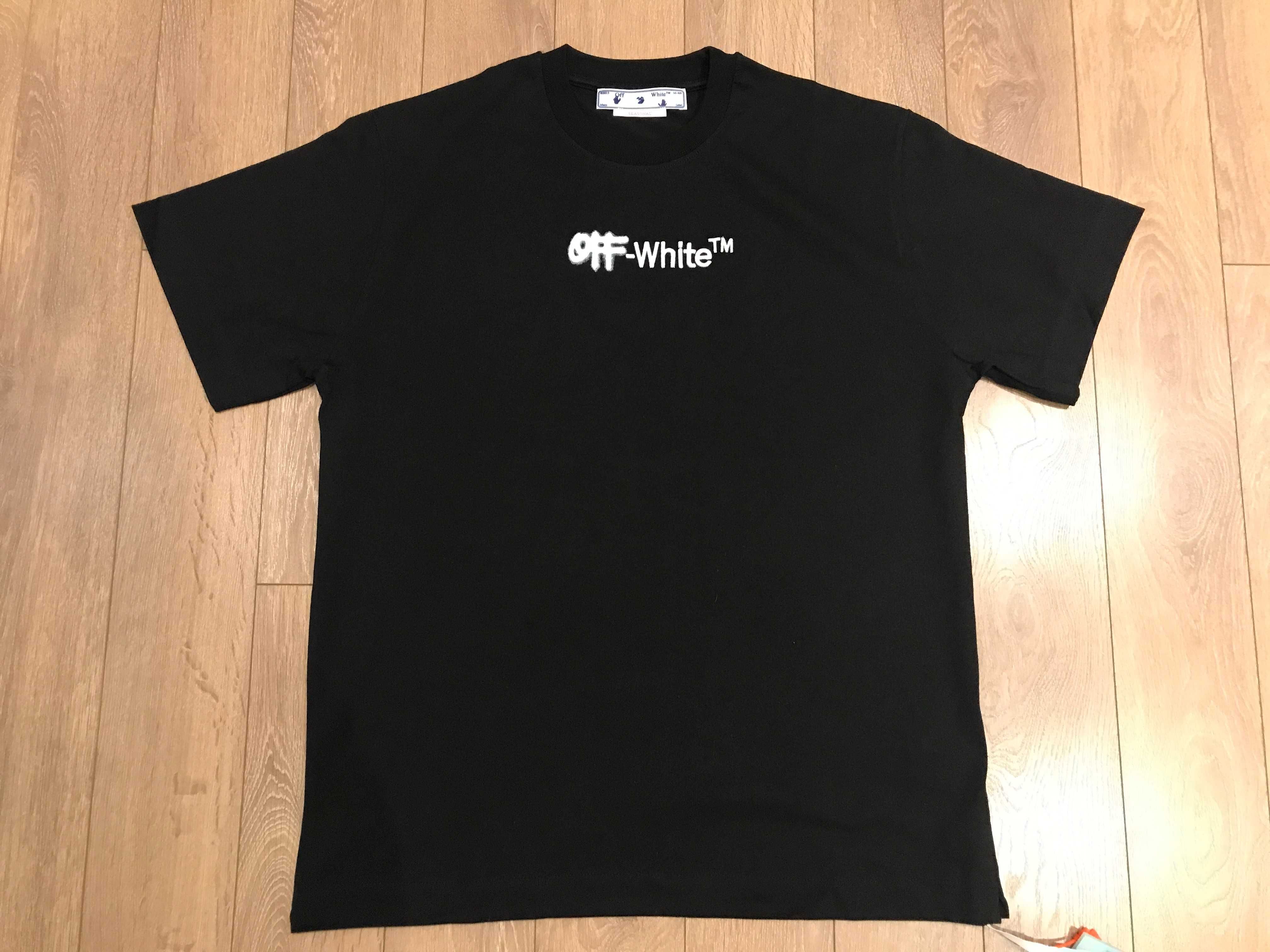 OFF-WHITE™ Spray Helvetica лого принт, черна, размер: XL