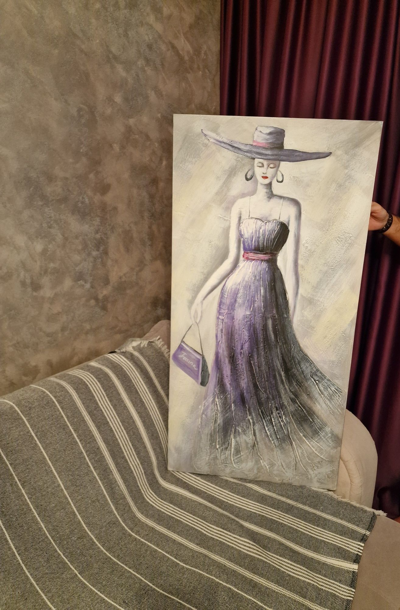 Tablou Canvas pictat manual - 120x60