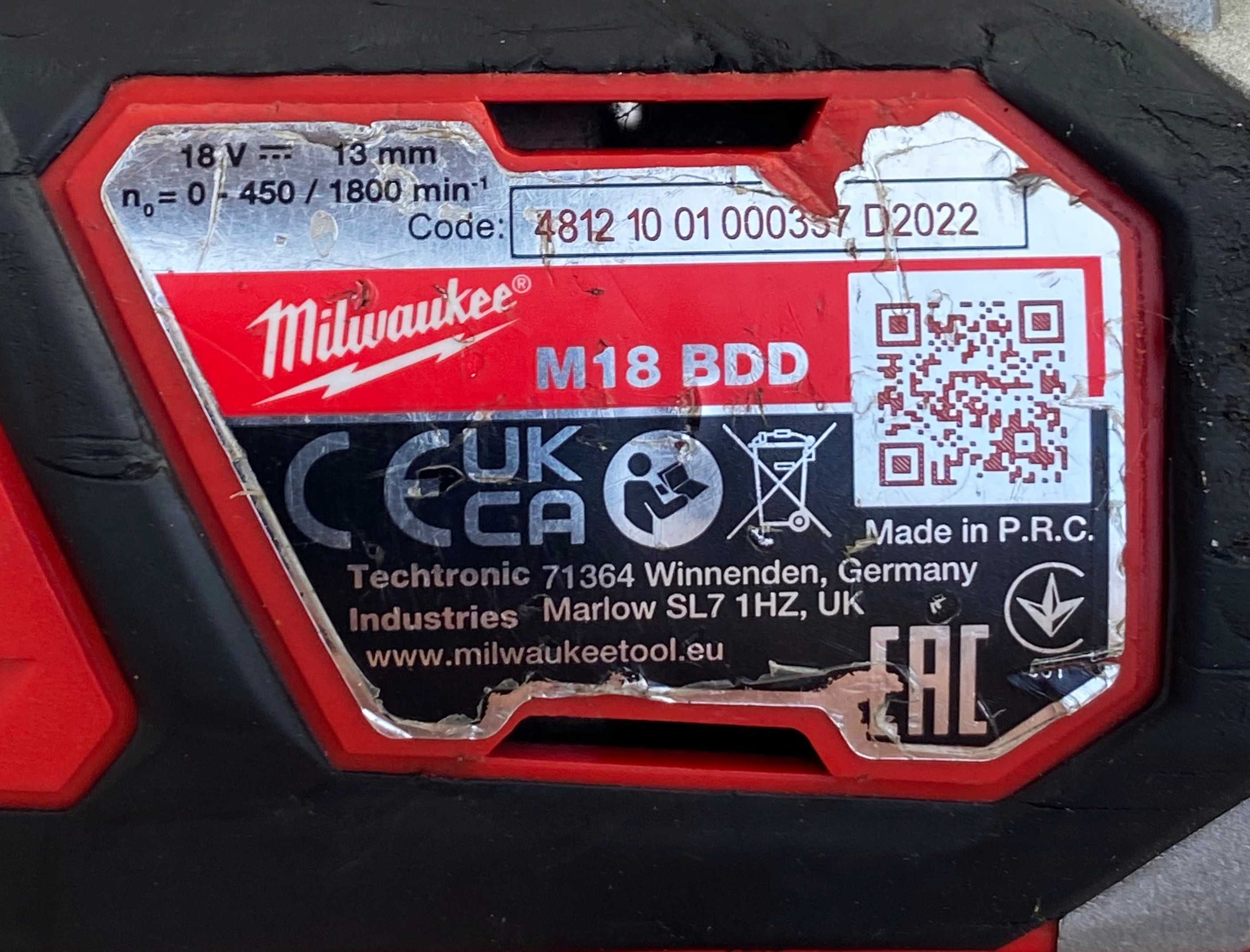 Milwaukee M18 BDD - Акумулаторен винтоверт 2x18V 4.0Ah 2022г.