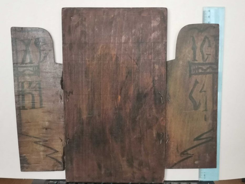 старинна икона триптих на 200 год.-19 век.-изключително добре запазена