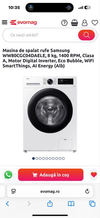 Masina spalat Rufe Samsung 8kg NOU Garantie