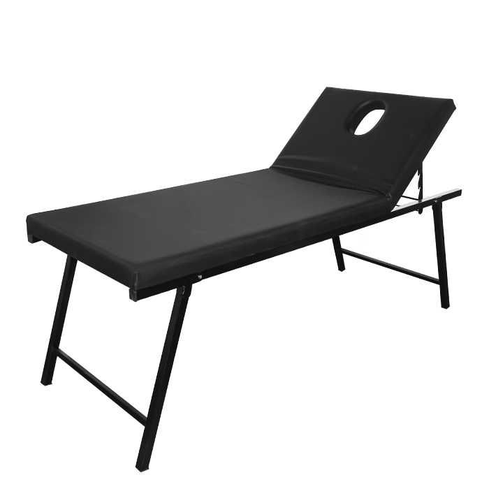 Комбинирано козметично и масажно легло T277, 58 см - черно/бяло