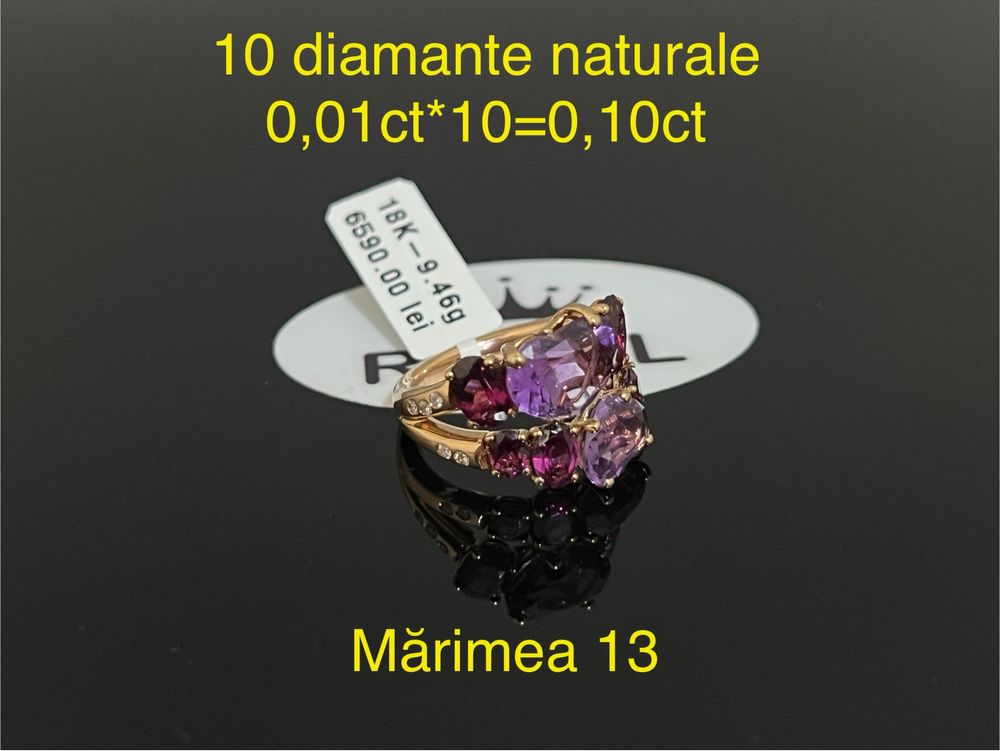 Bijuteria Royal CB : Inel dama aur 18k 9,46gr 10 diamante naturale