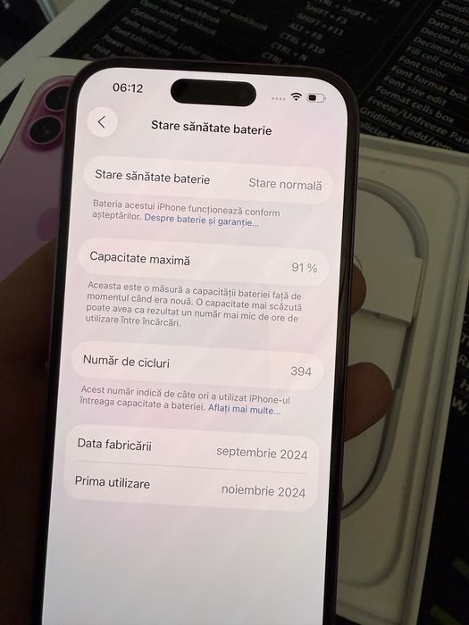iPhone 16 pink impecabil 256GB baterie 91% garanție 1 an