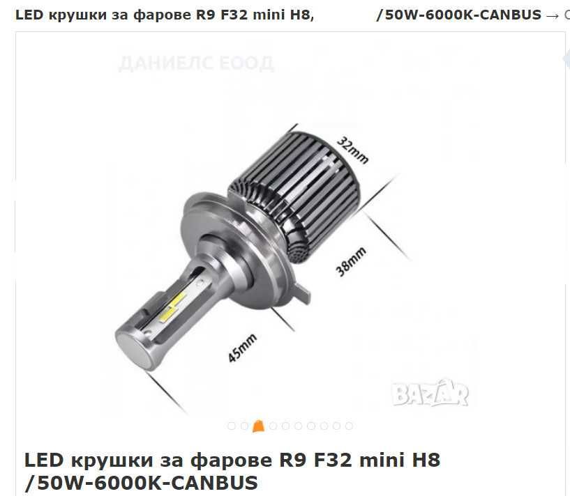 Автомобилни LED светлини за фар тип Н8