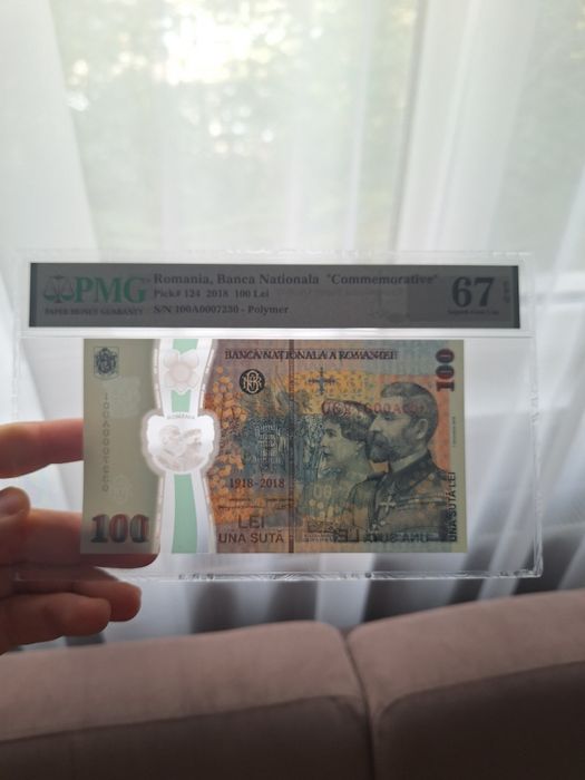 Bancnota centenar 100 lei 2018 gradata PMG