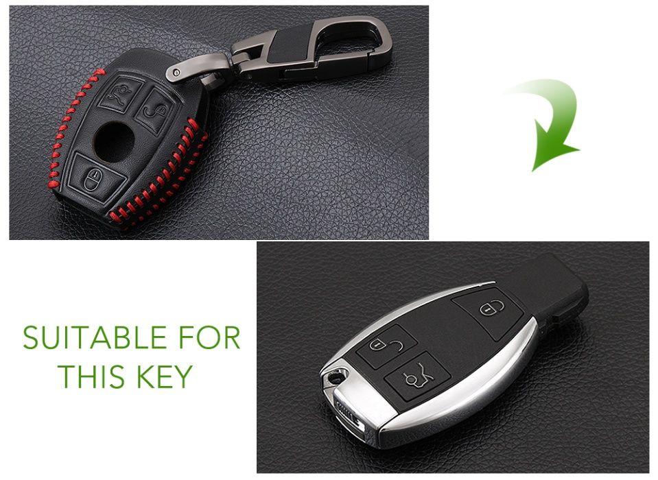 Кожен калъф, кейс ключодържател за автомобилен ключ Mercedes-Benz W203
