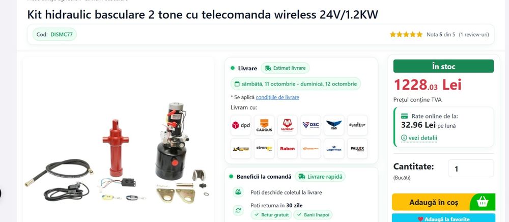 Vand kithidraulic basculare 2 tone