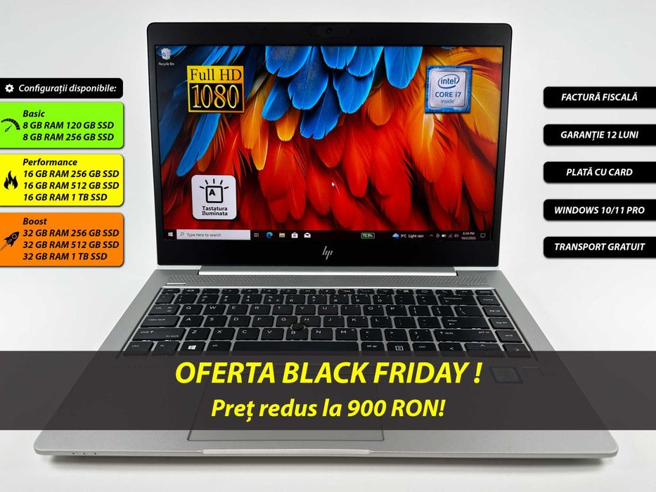 Laptop HP Elitebook i7 16 gb ram 512 14 inch Garantie 12 Luni Grad B