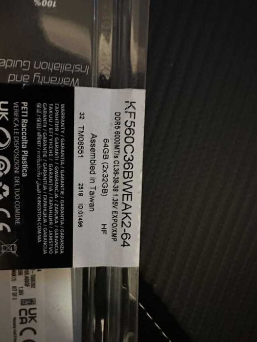 Kingston FURY Beast RGB 64GB (2x32GB) DDR5 6000MHz KF560C36BWEAK2-64