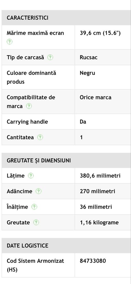 Rucsac Laptop Lenovo ThinkPad 15.6”