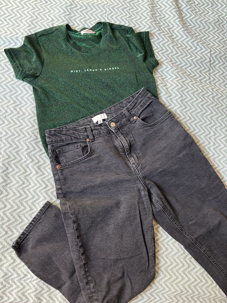 Комплект, сет дънки и тениска Zara HM