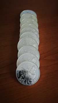 5 Monede Argint 999 - Cocoș UK