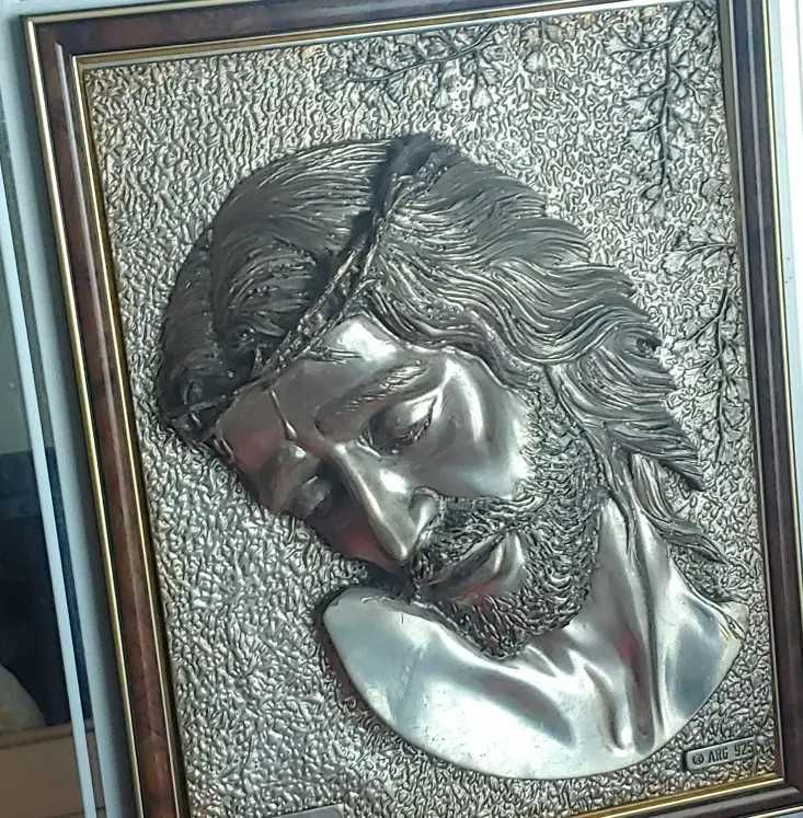Vand tablou Isus Hristos foita argint