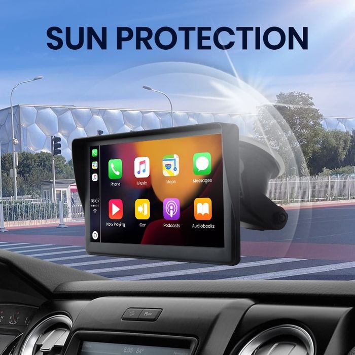 Преносим таблет за кола, Junsun, 7 инча, Сензорен екран, CarPlay/Andro