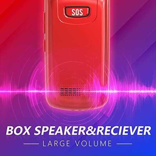 Нов флип Телефон за възрастни с големи бутони, 1000mAh, SOS, FM радио