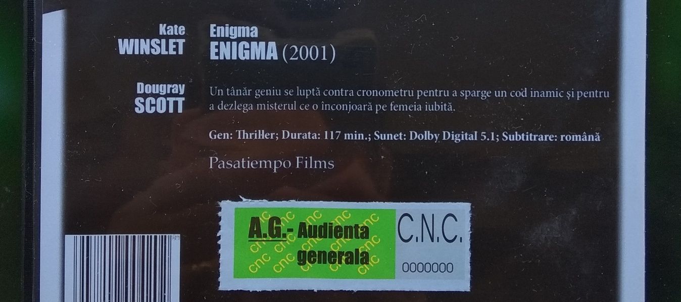 Filmul ENIGMA [Dvd][2001]