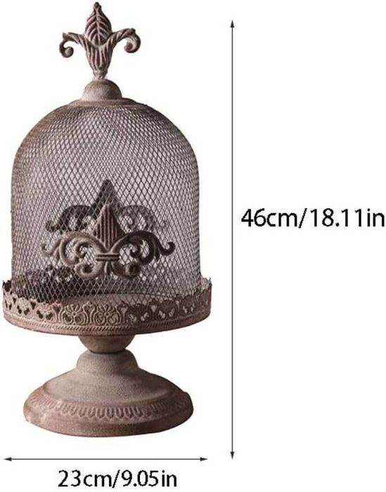 Suport lumanare / Sfesnic retro, 43 x 23 cm, gri