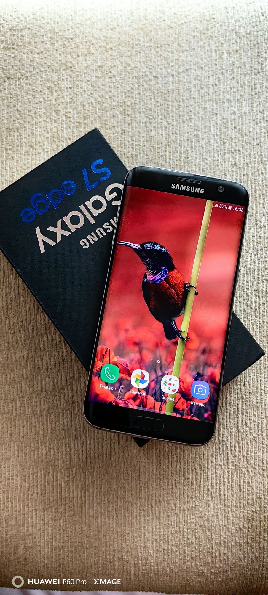 SAMSUNG Galaxy S7 EDGE-Перфектно състояние.Пълен комплект.Кейс подарък