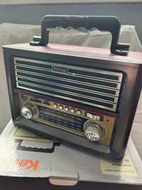 Radio portabil vintage Kemai NOU - USB, SD card, reincarcabil