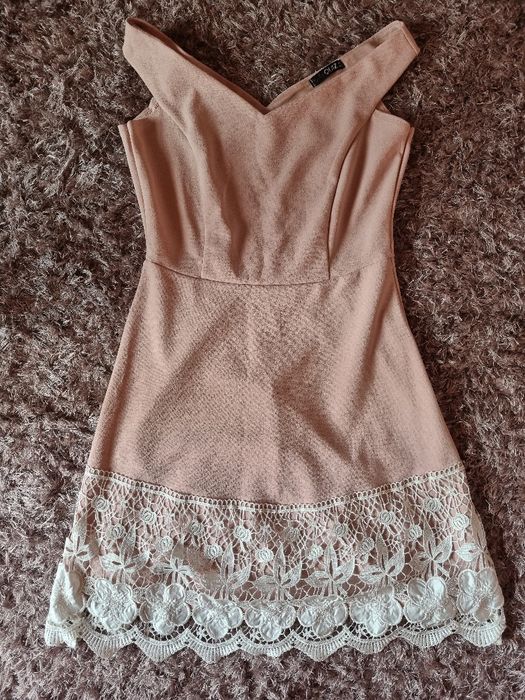Rochie dama roz si galben S casual de zi