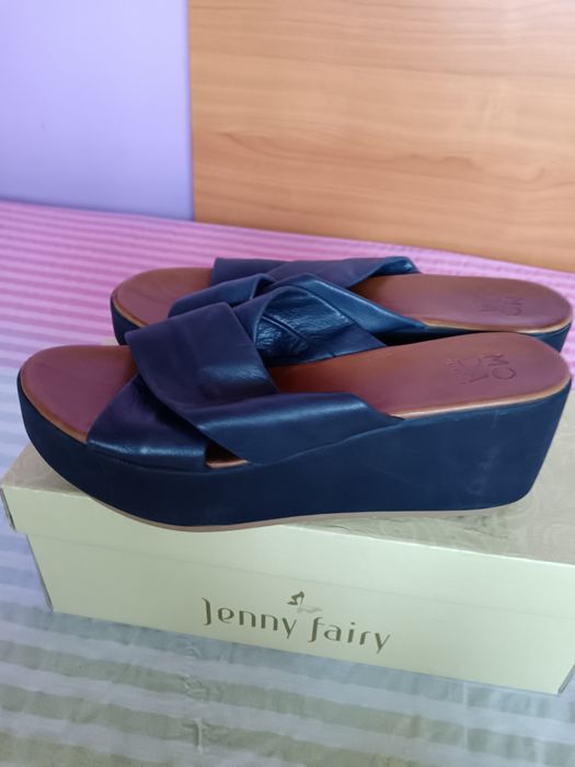 Vând Papuci Damă cu Platforma Piele Naturală Italia Mărimea 38