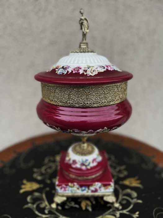 Superb centru de masa-mid century-portelan-alama aurita-marcata-Italia