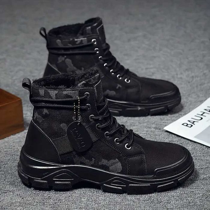 Ghete trendy robuste camuflaj pentru bărbați cu șireturi confortabili