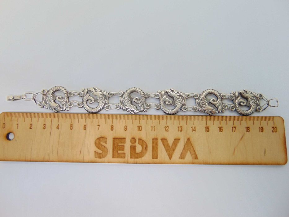 Bratara dragoni din argint