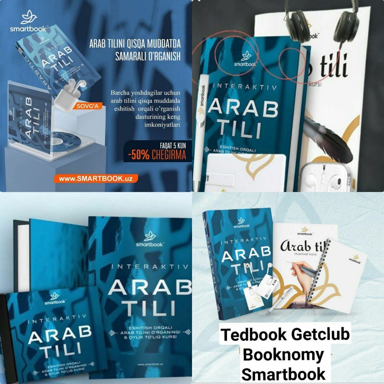 Tedbook booknomy smartbook getclub natural ingliz tili rus koreys arab