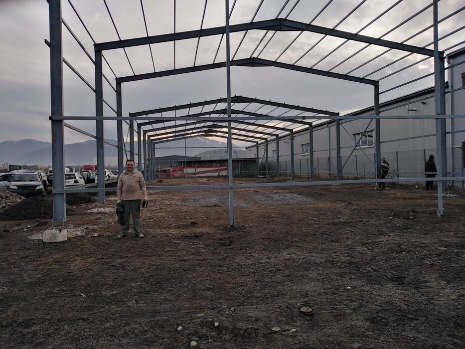 Vand hala metalica 8x25,structura,panouri sandwich și alte dimensiuni