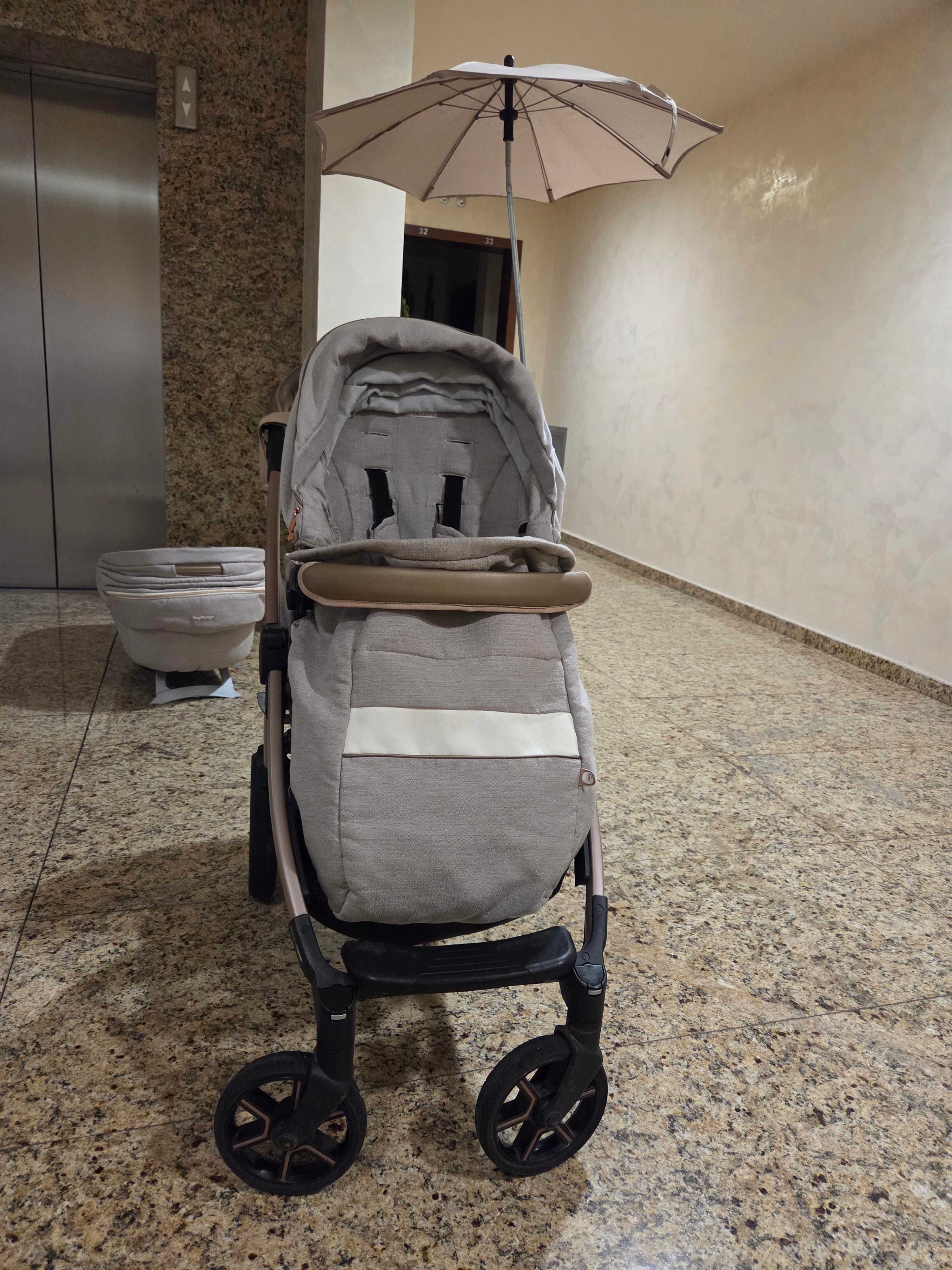Количка 3в1 Peg Perego Book 51 (Розово/Беж) + ISOFIX база и аксесоари