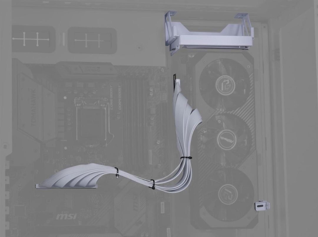 Lian Li upright GPU kit, установка видеокарты на боковую стенку