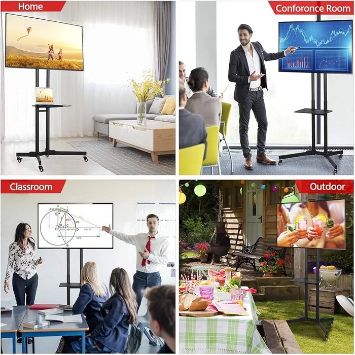 стойка Yaheetech с колелца за LCD LED телевизори 32-75 инча