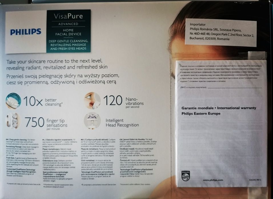 Perie electrica pentru ingrijirea tenului Philips SC537010 Alb