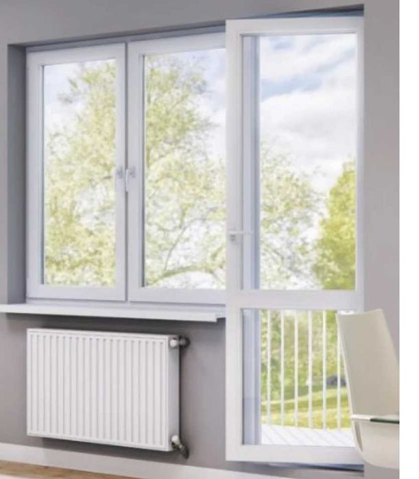 Продам пластиковую дверь с окном