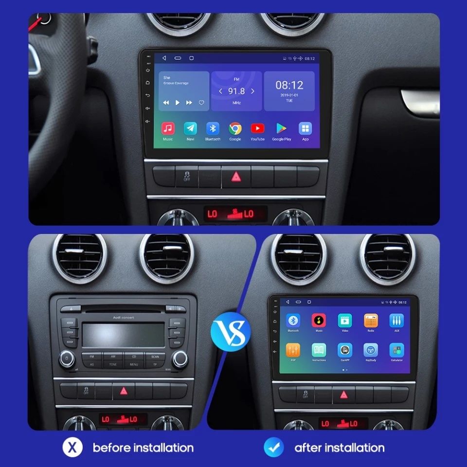 Audi A3, A4,2003/2012 cu android 12