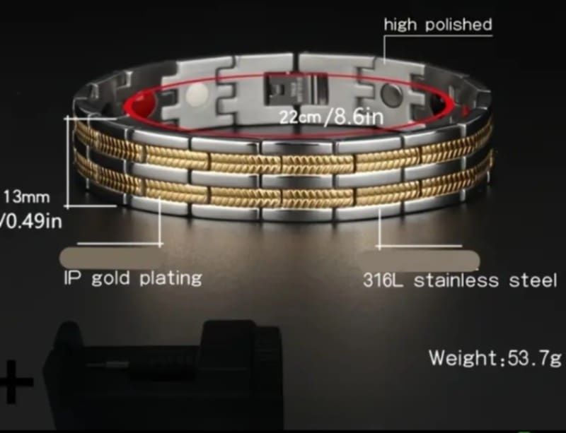 Красива магнитна гривна от титаниева стомана Меркатор 40 лв.