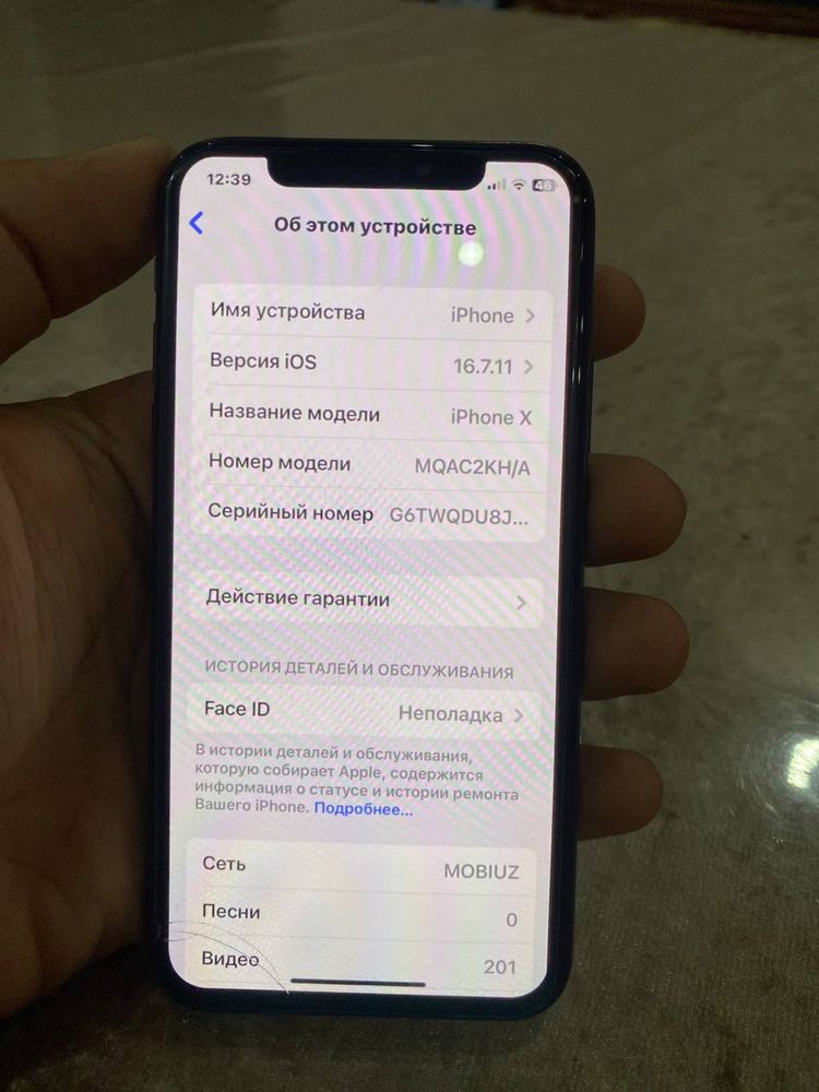 iphone X 64gb 100% qora