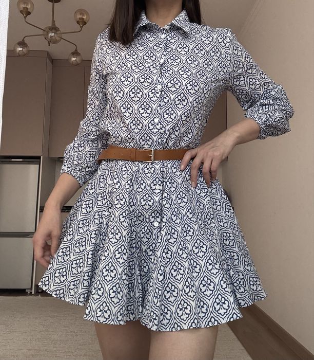 Короткое летнее платье из хлопка