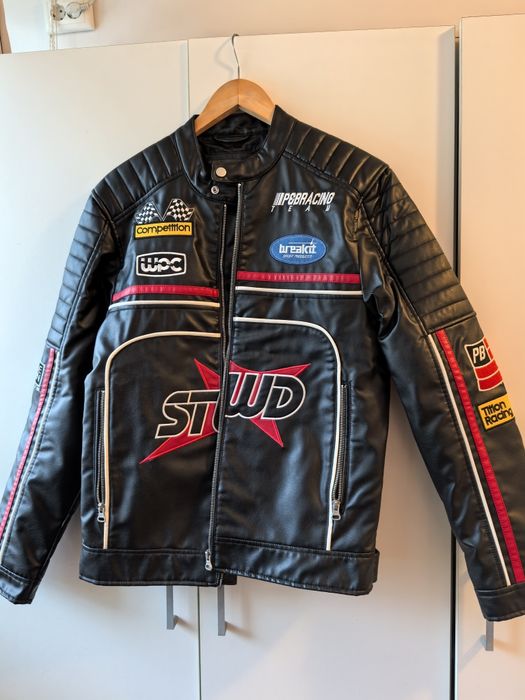 Geacă biker/moto bărbați, piele ecologică, mărimea M, Pull and Bear