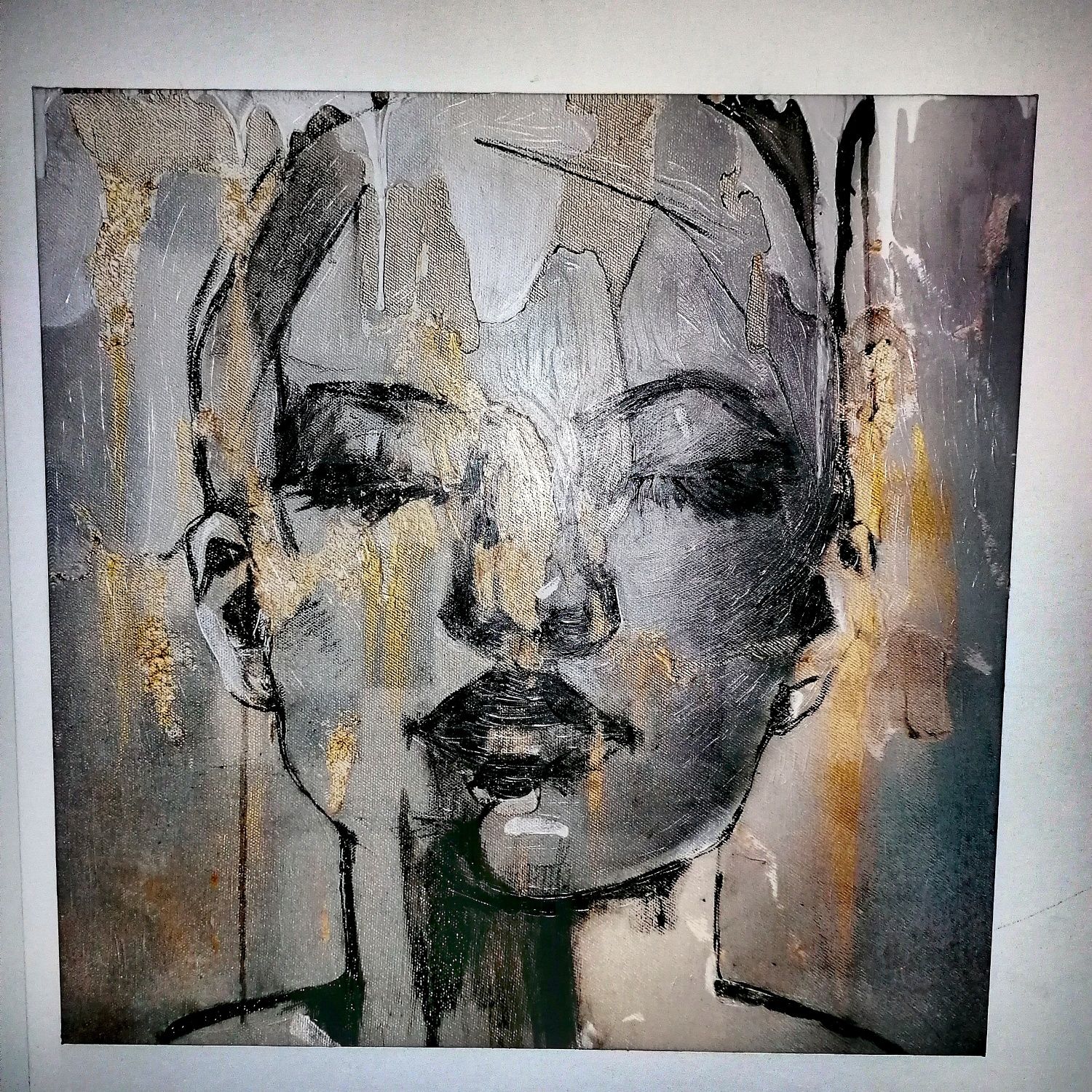 Картина модерна абстрактна -Женско лице Ръчен релеф